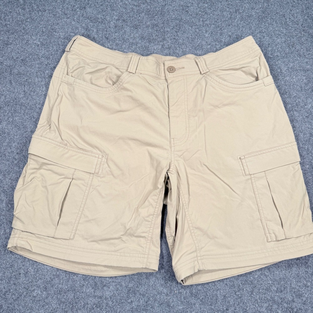 REI Co-op Sahara Tan Khaki Convertible Cargo Hiking Shorts Mens 38W x 30L